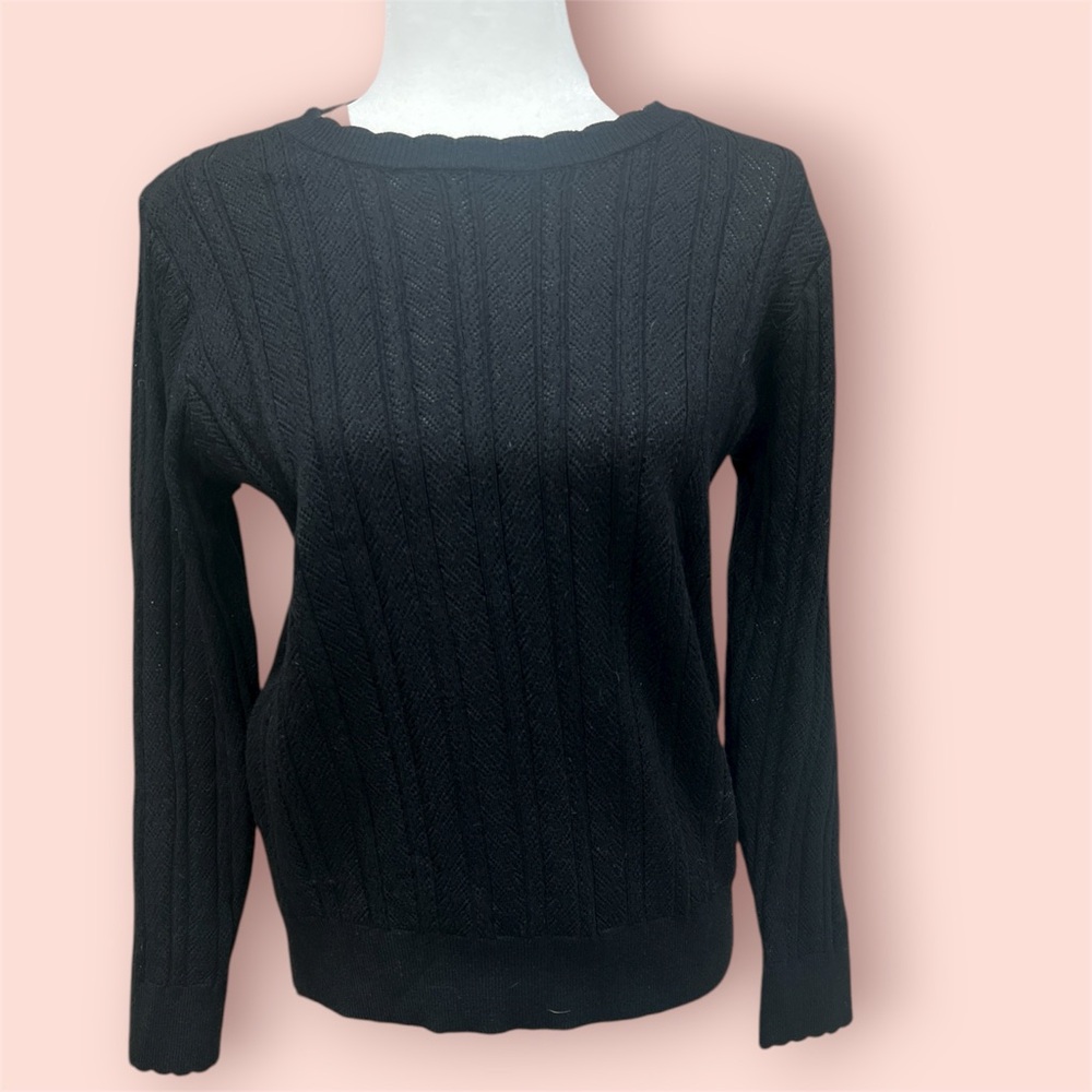 Arach & Cloz Women’s Black Cable Knit Sweater, Size M